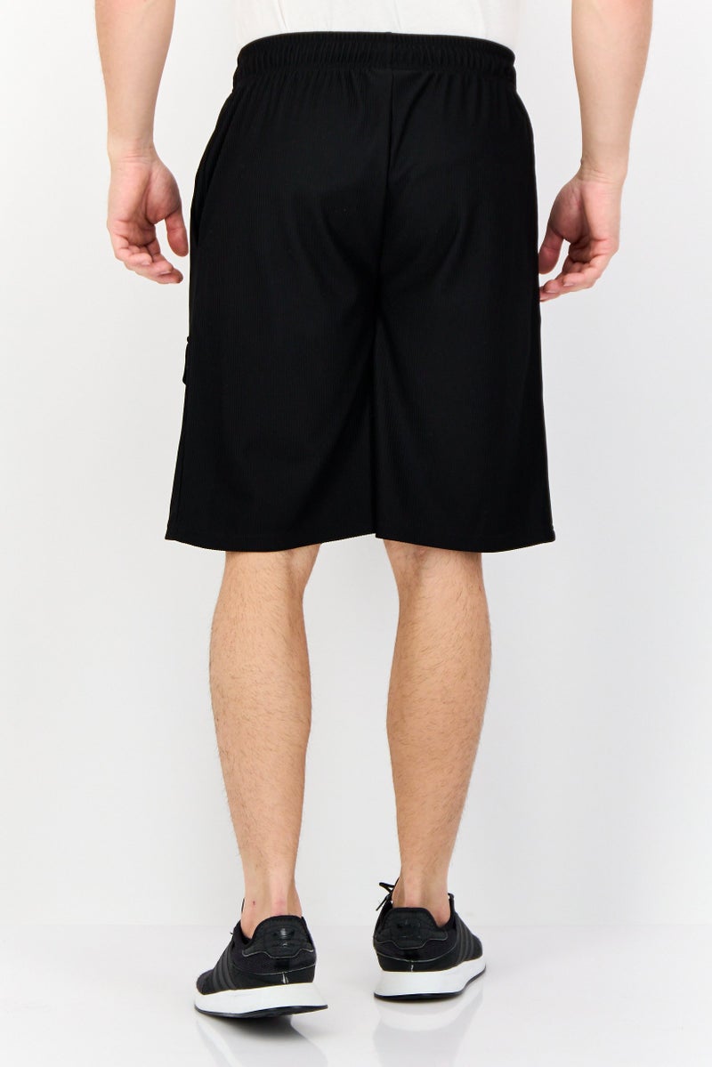 Core Elements Men Brand Logo Basic Shorts, Black - Image 4